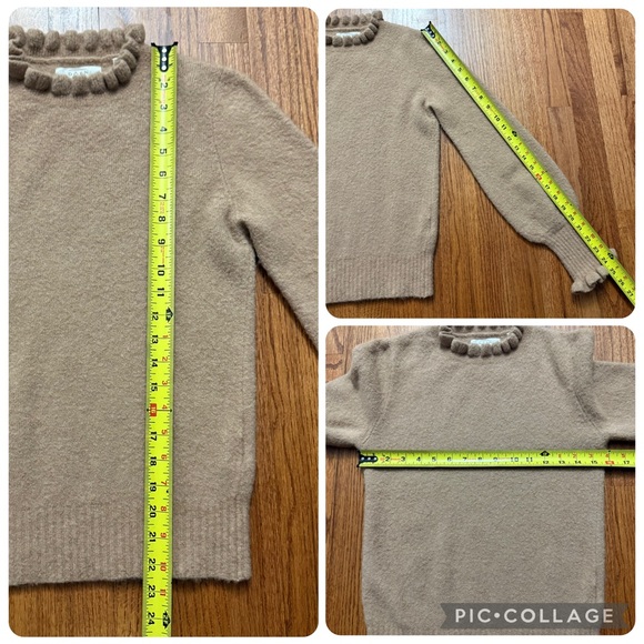 Doen Assis Alpaca Blend Ruffle Trim Sweater in Camel size XS - Picture 14 of 14